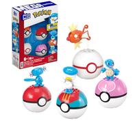 MEGA Brands - Coffret de construction Dresseur Pokémon type Eau 79 pièces, figurines articulées 5 cm