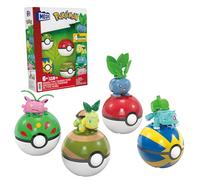 MEGA Brands Coffret de construction Pokémon type Plante – 118 pièces, 4 figurines articulées