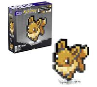 MEGA Pokémon Évoli Coffret de construction de 323 pièces contenant 1 figurine articulée de style rétro pixélisé, pour décoration murale ou de table, jouet à construire et à exposer pour les collectionneurs, HTH78