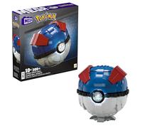 Mega Pokémon Figurine Action Pokéball Géante 12 cm, Jeu De Briques De Construction pour Enfants Et Adultes, Modèle Pokémon À Collectionner avec 299 Pièces, Jouet pour Enfant de 10 Ans et Plus, HMW04