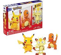 MEGA Brands Jeu de construction Pokémon Trio Région Kanto – 529 pièces, 3 pers. articulés, 10,2 cm