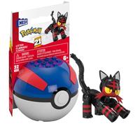 MEGA Pokémon Litten Pokeball Kit de construction Figurine articulée (32 pièces) pour enfants