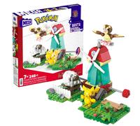 Mega Pokémon Coffret Moulin à la Campagne, Jeu De Briques De Construction pour Enfants Et Adultes, Figurine Pikachu, Roucool Et Moumouton, 240 Pièces, Jouet pour Enfant de 7 Ans et Plus, HDL86