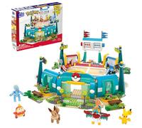 MEGA Pokémon Stade d’entraînement Adventure Builder avec 1 101 pièces, jeu de combat et 5 figurines articulées pour enfants, HWR82