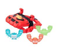 Méga propulseur Goo Jitzu Goo Slingers, Place Ton héros sur Le méga propulseur, Extension, Projection, Confrontation, Contient 3 frondeurs visqueux exclusifs