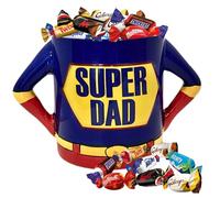 Méga Tasse "SUPER DAD" garnie de 25 chocolats Célébrations | SNICKERS, TWIX, MARS, MALTESERS, BOUNTY, GALAXY, MILKY WAY | Coffret Cadeau Original pour la Fête des Pères