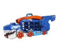 Méga Transporteur T-rex Suprême, Hot Wheels Camion Dinosaure, Se transformer en T-Rex avec piste de course, Dès 4 ans, Mattel HNG50