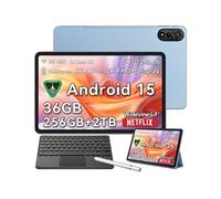 MEGA2 Tablette Tactile 11.97 Android 15 2.4G+5GHz Wifi, RAM 36 Go ROM 256 Go/SD 2 To 9000mAh Bleu Avec Clavier K1