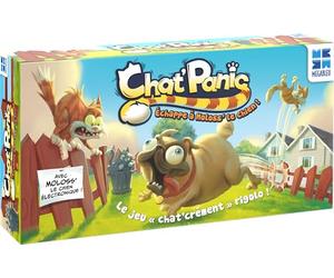 Megableu Chat Panic - Jeu de Société Enfant avec Chien Électronique | Version française pour 2 à 4 joueurs dès 5 ans - Parcours 3D d’action et rapidité, chien mobile, 3 piles AAA non incluses