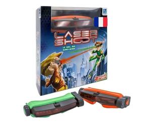 Megableu Laser Shoot - Laser Game Enfant Infrarouge Invisible | Duel sans pistolet avec 2 masques électroniques, 5 vies LED et sons - Portée jusqu’à 10 m dès 6 ans, piles non fournies