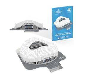 Megableu Mini Puzzle 3D Om Orange Vélodrome - 29 Pièces Officiel | Maquette dès 7 ans - Montage sans colle ni outils, format compact 19 x 19 x 5 cm à exposer sur un bureau ou une étagère