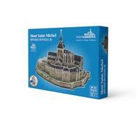 Megableu - Puzzle 3D MONT SAINT MICHEL - Maquette Monument Historique Officielle - Assemblage Facile Sans Colle ni Outils - Puzzle 3D pour Adultes et Enfants dès 7 Ans - 125 Pièces - 39x26x27cm
