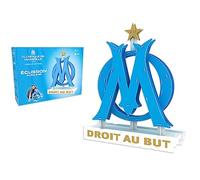 Megableu - Puzzle 3D Om - Écusson Olympique de Marseille - 40 Pièces Robustes - sans Colle ni Outils - Puzzle Foot Enfants dès 7 Ans - Activité Manuelle Supporter - Jeu sans Écran