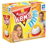 Megableu Super Kems - Jeu de Cartes Rapide avec Sonnette - Jeu d’Ambiance Réflexes & Observation en Équipe - 4 Joueurs dès 6 Ans - 52 Cartes + Cartes Signe + Jokers - Sac de Transport