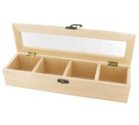 MÉGACRÉA Boite à thé/Tisane en Bois 4 Compartiments 31.7 x