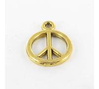 MÉGACRÉA Breloque en métal Petit Peace and Love Doré 10 piè