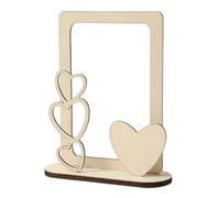 MÉGACRÉA Cadre photo coeur en bois à monter et décorer 15 x