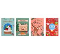 MÉGACRÉA Cartes de voeux Diamond Painting Bonne Année 4 piè - Kit de Peinture en Diamant - 4 feuilles - 67g/m² - Smooth - ART_MEDIA_PAPER - Peinture en diamant, Création de cartes de voeux