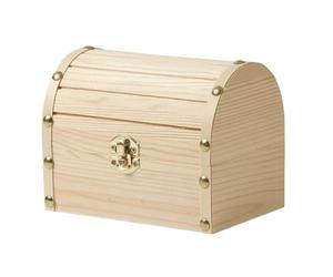 MegaCrea Coffre Pirate en Bois 16 x 12,5 x 11 cm