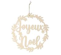 MÉGACRÉA Couronne en Bois Joyeux Noël 29 cm