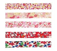 MegaCrea DIY Biais Coton 1 cm x 1 m Fleurs Liberty 5 pièces
