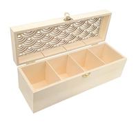 MegaCrea DIY Boite à thé en Bois Style Japonais 4 Compartiments