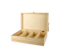 MegaCrea DIY Boite en Bois 4 Compartiments 31 x 19,4 cm H 9 cm