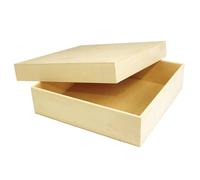 MegaCrea DIY Boite en Bois carrée 20 x 20 cm H 5 cm