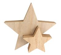 MegaCrea DIY Etoile en Bois avec étoile Amovible 21,5x2,5 cm