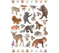 MégaCréa DIY - Gommettes animaux de la forêt de 1 5 à 7 cm 80 pièces