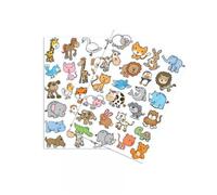 MégaCréa DIY - Gommettes animaux rigolos 2 de 1,5 à 5 cm 50 pièces