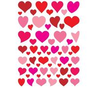 MégaCréa DIY - Gommettes coeurs unis de 1 à 4 cm 122 pièces