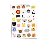 MégaCréa DIY - Gommettes figurines animaux de 2 à 3 cm 64 pièces
