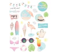 MÉGACRÉA Gommettes Hello Summer de 1 à 6 cm 54 pièces