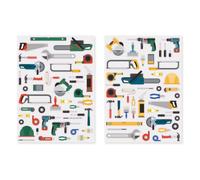 MégaCréa DIY - Gommettes outils 2 planches différentes 84 pièces