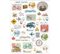 Generique Étiquettes autocollantes Voyage 0,5–4,5 cm, 104 pièces