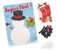 Kit De Noël Tableau En Pompons Bonhomme De Neige 15 X 21 Cm