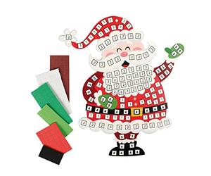 MegaCrea DIY Kit mosaique Mousse Enfant Père Noël 18.5X 15,5 cm
