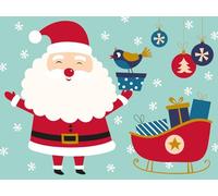 MegaCrea DIY Kit peinture au numéro Père Noël 18 x 24 cm