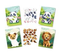 MégaCréa DIY - Kit tableaux stickers au numéro A5 lion et panda 2 pièces