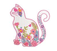 MegaCrea DIY Maxi Patch brodé Chat Fleuri 18 x 16,5 cm