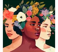 MegaCrea DIY Peinture au numéro Visages 30 x 30 cm