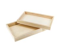MégaCréa DIY - Plateaux en bois 22 et 20 cm 2 pièces