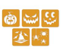MegaCrea DIY Pochoirs Halloween 15x15cm 5 pièces