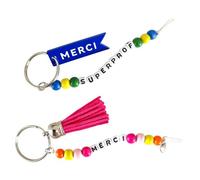 MégaCréa DIY - Porte-clés Cadeau maitresse en perles 14 cm 2 pièces