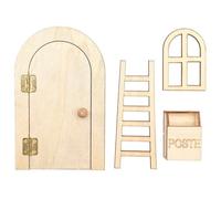 MégaCréa DIY - Porte de lutin de Noël et accessoires en bois 4 pièces