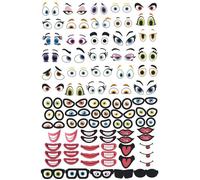 MégaCréa DIY - Stickers crazy face Visage Rigolo 0,5 à 3,5 cm 150 pièces