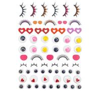 MegaCrea DIY Stickers Puffy Yeux Ouverts et fermés 64 pièces