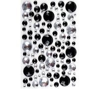 MégaCréa DIY - Stickers strass rond noir cristal 0,5 à 2 cm 106 pièces