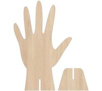 MegaCrea DIY Support à Bague Main en Bois 15 x 9,7 x 0,3 cm